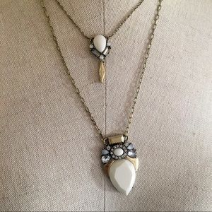 “Dalilah” Necklace || White Double Necklace